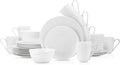 Stone lain Bone China Pinpoint Embossed 32 Piece Dinnerware Set, White