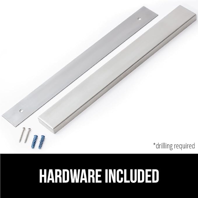 GORILLA GRIP Stainless Steel Magnetic Knife Holder for Wall, Multi-Purpose Magnet Bar for Knives, Tools, Art Supplies, Heavy Duty Strip Holds Up to 6 lbs, Kitchen Organizer, 12 Inch, Drilling Required