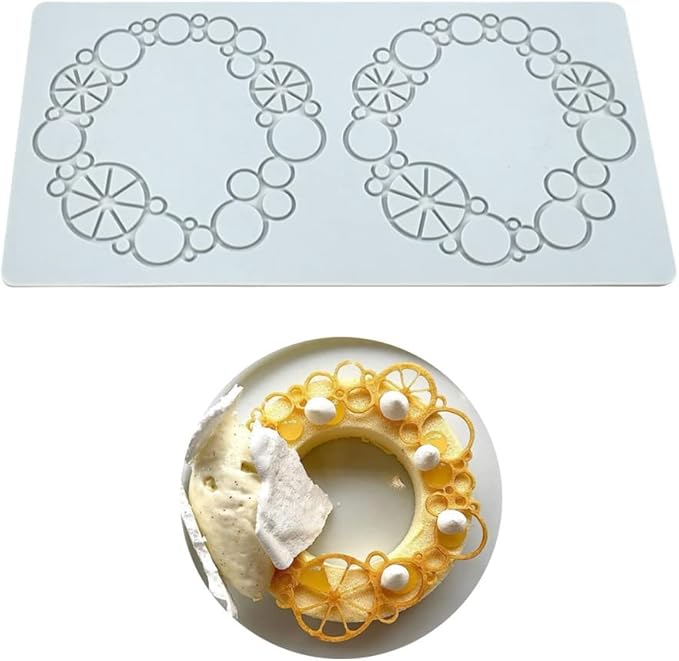 Silicone Molds 3D Hollow Leaf Chocolate Molds Honeycomb Bee Candy Mold Flower Pattern Fondant Mold Cake Topper Sugar Craft Decoration (K_Lemon_10.4 * 5.28 * 0.12inch)