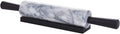 JEmarble Rolling Pin-Plastic Handles(White)(Premium Quality) Polished Surface 18-inch(10"Barrel) Genuine Stone Non-stick Save Effort Easy to Clean