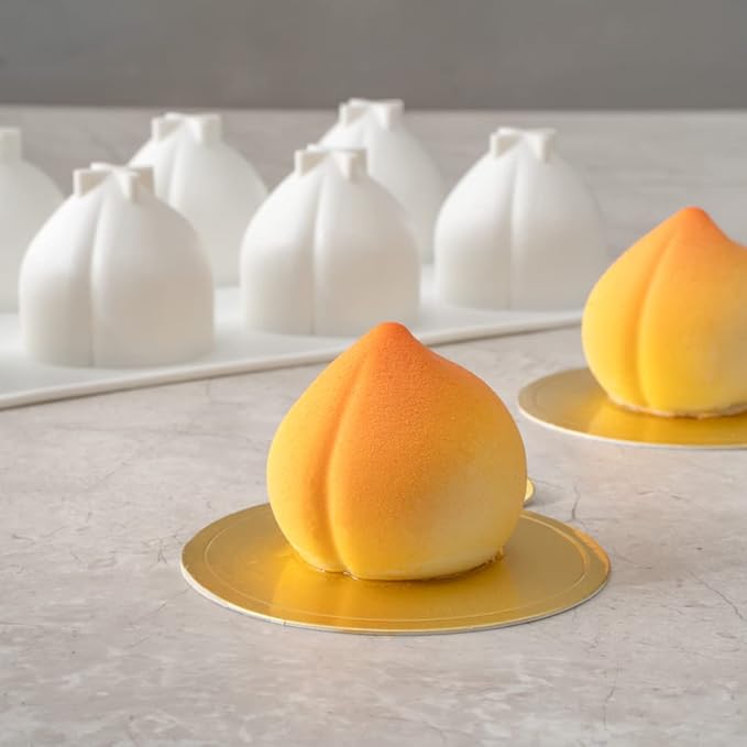 Restaurantware-Pastry Tek 8 Cavities Fruit Mold, 1 Oven-Ready Dessert Mold - Flexible, Freezable, White Silicone 3D Candy Mold, Easy Release, For Baking