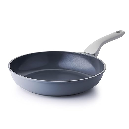 PRICUSIS Nonstick Ceramic Frying Pan, 8/10/12 Inch Non Toxic Skillet, Egg & Omelet & Chef's Pan, Induction Compatible & Oven Safe, Dishwasher Safe,PTFE PFAS & PFOA Free (10 Inch, Gray)