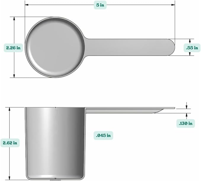148 mL (148 CC | 5 Oz.) Long Handle Scoop for Measuring Coffee, Pet Food, Grains, Protein, Spices and Other Dry Goods (Pack of 5)