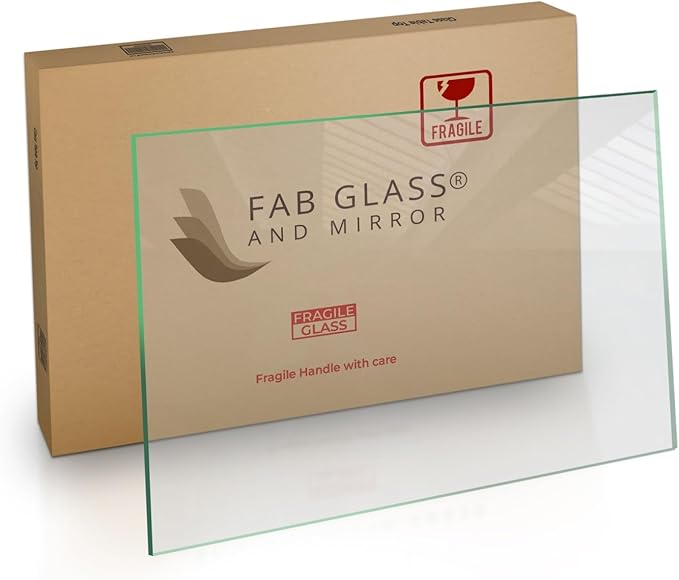 Fab Glass and Mirror Tempered Glass Table Top 24x48 Inch Rectangle 1/4" Thick Clear Furniture Protector with Flat Polish Edge Eased Corners for Coffee Dining Tables Desks