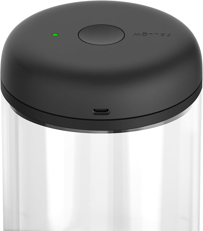 Fellow Atmos Electric Vacuum Canister & Storage Container - Airtight Coffee & Food Storage Containers - Coffee Containers - (Clear Glass, 1.2 Liter)