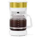 Holstein Housewares 12-Cup Coffee Maker, 61oz Drip Coffee Machine with Glass Carafe, Auto Pause & Serve, Compact Design – Ideal for Home, Office & Travel Coffee Brewing, White and Gold