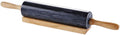 JEmarble Rolling Pin-Wooden Handles(Black)(Premium Quality) Polished Surface 18-inch(10"Barrel) Genuine Stone Non-stick Save Effort Easy to Clean