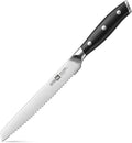 Klaus Meyer Stahl High Carbon Exclusive German Steel 6 inch Utility Serrated Knife (Black)