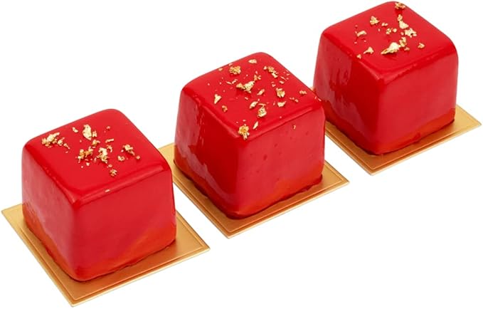 Pastry Tek 8 Cavities Square Cupcake Pan, 1 Oven-Ready Square Mold - Flexible, Freezable, White Silicone Petit Four Mold, Easy Release, For Baking - Restaurantware