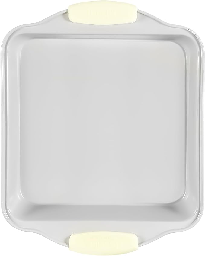 Boxiki Kitchen 8x8 Baking Pan - Non Stick Ceramic Square Cake Pan for Oven - Brownie Pan with Silicon Handle, Durable & Warp Resistant