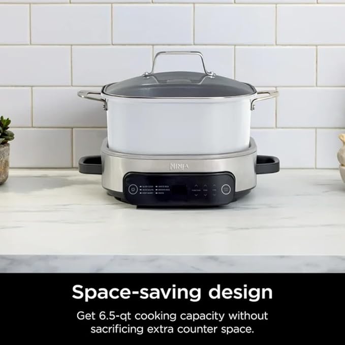 Multi-Cooker Ninja Foodi MC1100, Everyday Possible Cooker 6.5-Qt, 6-in-1 with Slow Cook, Slow Cooker, Sear/Sauté, Rice & Pasta Functions,Compact Design,Replaces 10 Kitchen Appliances,Easy Cleanup