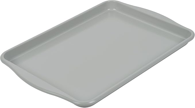 15-Inch Baking Sheet Pan, Non-Stick Jelly Roll Carbon Steel Naturally Slick Ceramic Coating Rimmed Cookie Sheet Pan for Oven Roasting Meat Bread - 15" x 10"