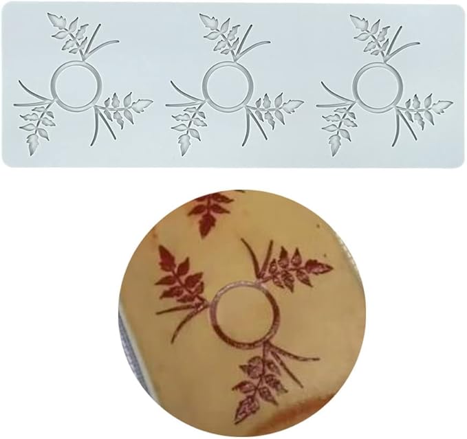 Silicone Molds 3D Hollow Leaf Chocolate Molds Honeycomb Bee Candy Mold Flower Pattern Fondant Mold Cake Topper Sugar Craft Decoration (A_Leaf 12 * 4.28 * 0.12inch)