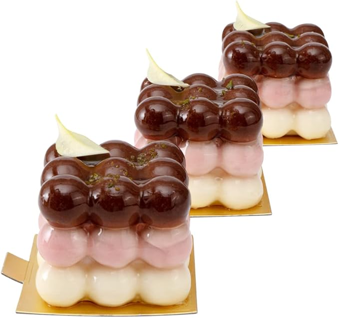 Restaurantware-6 Cavities Pastry & Baking Mold, 1 Oven-Ready 3D Mold - Flexible, Freezable, White Silicone Silicone Mold For Baking, Easy Release, For Chocolate, Cheesecake, Jelly, Or Mousse