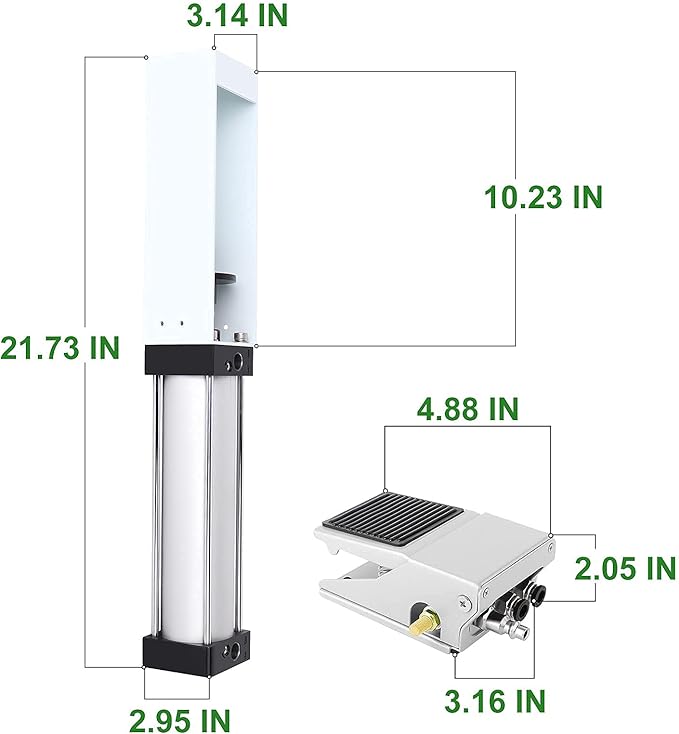 TAISHER Foot Valve Aluminum Can Crusher，Eco-Friendly Recycling Tool，Heavy Duty Pneumatic Cylinder Soda Beer Can Crusher