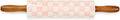 MACKENZIE-CHILDS Rolling Pin, Ceramic Decorative Roller Pin for Baking, Pink-and-White Rosy Check