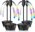 Grete Gotye 4-PC Table Food Fans, Flexible Goose-Neck Blades, Portable Battery Powered Fan for Home, Restaurant, Party, Picnic (Jet Black)