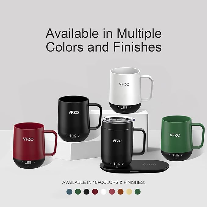 16Oz Temperature Control Smart Mug, Self Heating Coffee Mug LED Display, 180 Min Battery Life - Hot up to 149℉ Fast Wireless Charger Base Improved Design coffee serving sets mug(16oz, Turquoise)