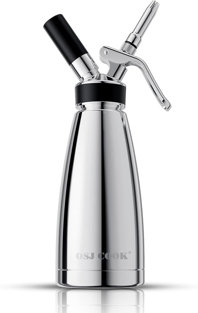 OSJCOOK Whipped CreamDispenser Stainless Steel & Aluminum (Single layer, 500ml)