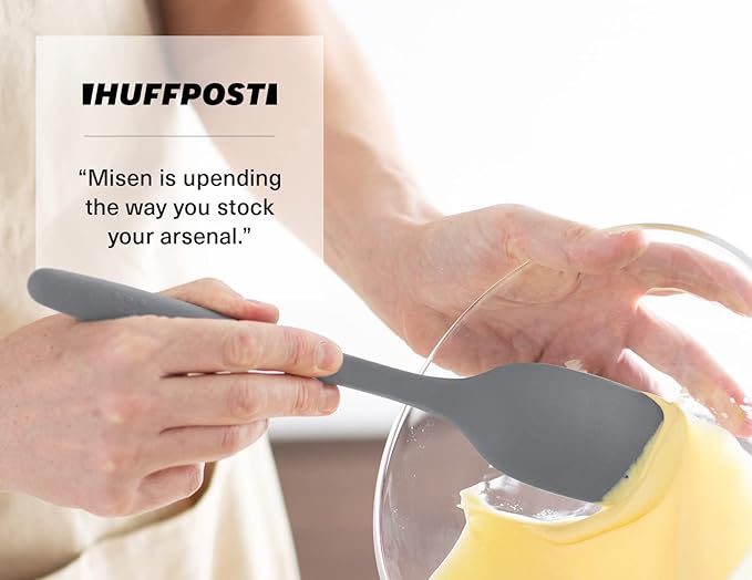Misen Spoontula - Dishwasher Safe, Heat resistance, Nonstick Safe - Professional-Grade Versatile Kitchen Tool for Stirring, Spponging, Folding and Flipping - 4 Tools in One - Built to Last - Gray