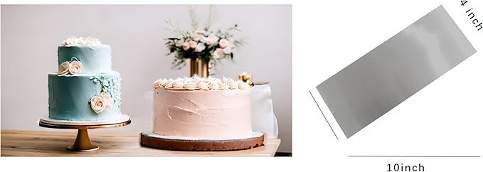 Cake Scraper Smoother 10 inch, Stainless Steel Metal Icing Smoother for Tall Cake Decorating