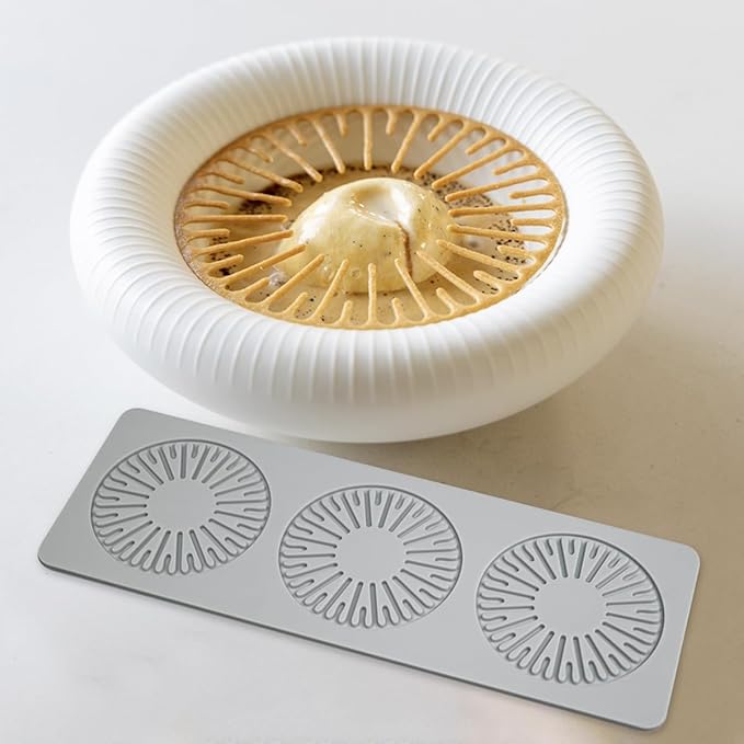 Tuille Molds Silicone Molds Baking Mold Hollow 3D Fondant Lace Chocolate Candy Silicone Molds for Baking, Polymer Clay, Resin, Sugar Craft, Dessert (Water Drop_9.6x3.4x0.12 inch)