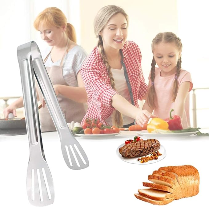 Serving Tongs Kitchen Tongs,Buffet Tongs, Stainless Steel Food Tong Serving Tong,small tongs 6 Pack (12 Inch)