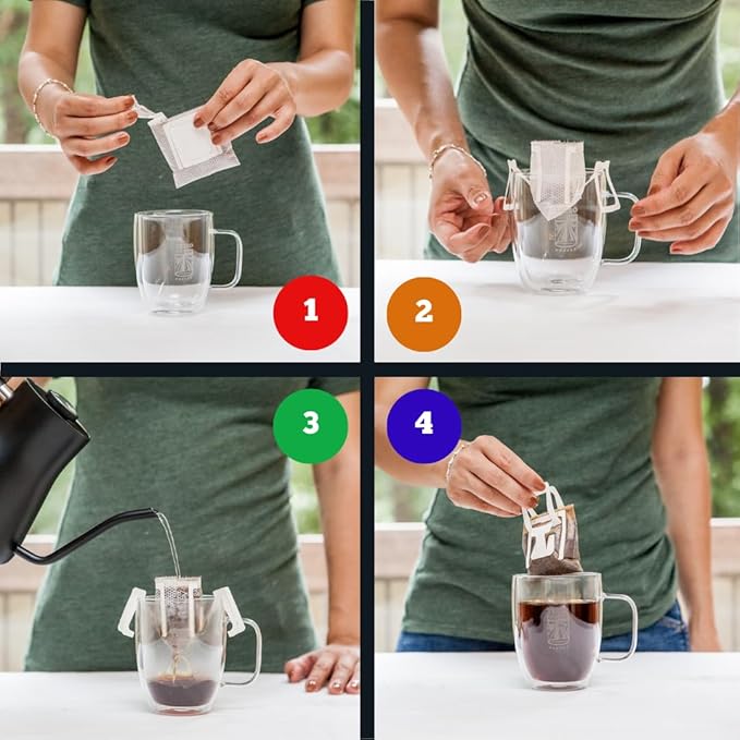 Tribo Coffee Single-Serve Portable Pour Over Drip Coffee - Explorer Variety - 10 Servings (Light - Medium Roast)
