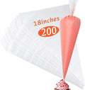 18 Inch Pastry Bags, 200 PCS Piping Bags Disposable, Thickened Piping Bags, Anti-Burst Non-Slip Icing Bags for Desserts, Cake, Breads and Cookies