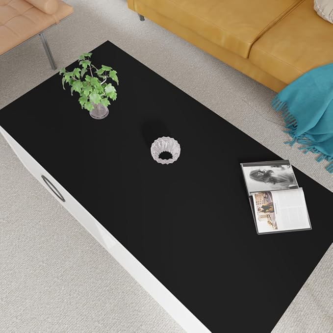Table Protector - 24x72 Inch Waterproof Easy to Clean Can Conceal Flaws Protector The Table Top from Scratches Used for Coffee Table (Black+Black 24x72)