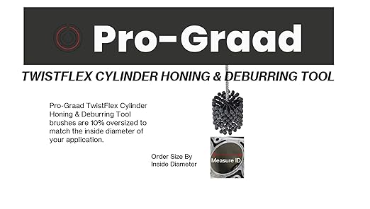 TwistFlex Cylinder Hone | 3-1/2" 240AO for Brake Cylinders, Valve Guides, Hydraulics, 3.5" Diameter for Hole Diameters 3.26"- 3.51" | Aluminum Oxide 240 Grit | 0.315" Shank | 13.5" Length