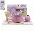 Matcha Set–7-Piece Set Including Matcha Bowl with Spout, Whisk, Chasen Holder, Sifter, Bamboo Scoop with Stand, wood spoon(Cherry Blossom Purple)–Perfect for Matcha Lovers&Tea Ceremonies