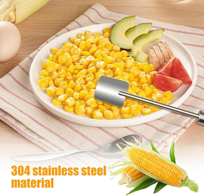 Easy Clean Corn Cob Peeler, 2025 New Corn Peeler for Corn on the Cob, Upgrade Corn Cob Stripper Corn on the Cob Remover, Stainless Steel Corn Stripping Tool for Home Kitchen and Restaurant Chef (3)