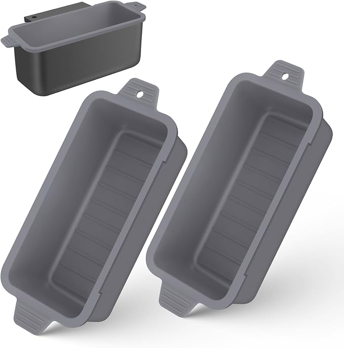 2 PCS Silicone Grease Cup Liners for Blackstone 36 28 22 17 Inch Griddle,Reusable Grease Catcher Cup Liner Grill Grease Tray,Durable Drip Pans Blackstone Griddle Accessories,Grey