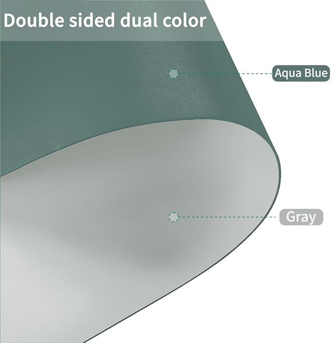 Leather Table Cover,1.8mm Thick,17x72 Inch Desk Cover,Dresser Cover Top,Dresser Protector Top,Dresser Cover,End Table Cover.(Aqua Blue+Gray,17x72)