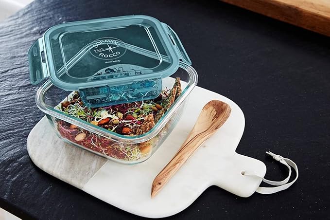 Bormioli Rocco Frigoverre Evolution Collection - 7-Inch Square Container - 1.4 Liter (47.25 oz.)- Grey