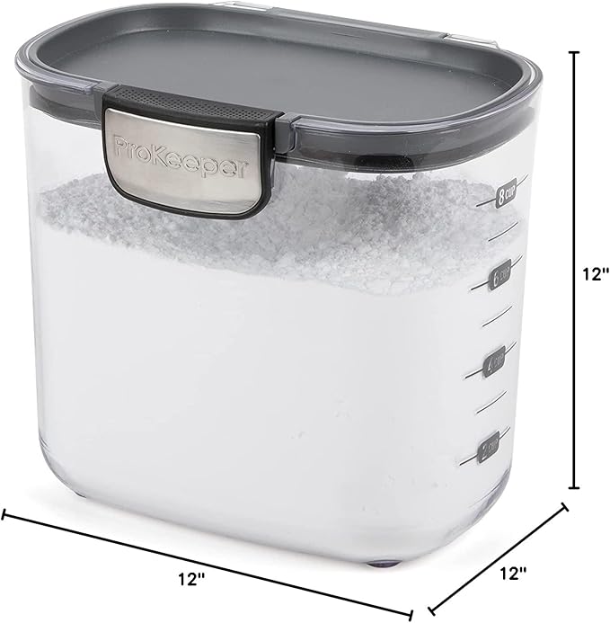 Progressive International ProKeeper+ Clear Plastic Airtight Food Baker's Kitchen Storage Organization Container Canister Set with Magnetic Accessories, 2- Piece Set (Powdered & Brown Sugar 1.4-Quart)