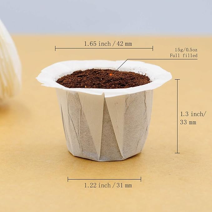 Disposable Coffee Filter Paper for Keurig Brewers Single Serve 1.0 and 2.0, 200 Count Replacement Coffee Filter Paper Liner Compatible with All Reusable K Cup Coffee Pod, Refillable Capsule, White