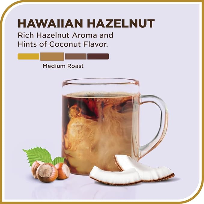 Don Francisco's Hawaiian Hazelnut Ground Coffee, Medium Roast – Flavored 100% Arabica, 12 oz Bag, Premium Coffee for Drip, Pour Over & French Press