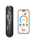 Wisebee Meat Thermometer Digital Wireless,328FT Smart Bluetooth Probe Waterproof Thermometer with Remote Monitoring| Real-Time Readings| Rechargeable LCD Booster| Dual Alarm| App Controlled| Cooking