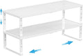 Expandable Spice Rack Kitchen Cabinet Shelf Organizer, Stackable Storage Shelves Racks, Adjustable Counter Shelving for Cabinets, Countertop, Cupboard,Pantry and More(2Packs/White/Medium)