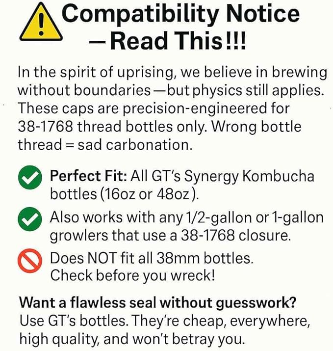 Kombucha.com Carbo-Caps: The Swingtop Slayer and Ultimate Carbonation System for Craft Beer & Kombucha Home Brewing. Viva La Revolución! (65 psi (High Carbonation), 6 Carbo-Caps + PRVs)