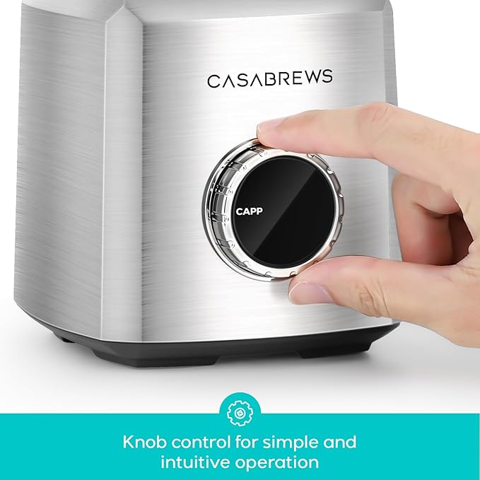 CASABREWS ARTIST Milk Frother, 4-in-1 Electric Milk Steamer for Hot & Cold Foam, Die-Cast Aluminum Body for Latte, Cappuccino, Hot Chocolate, Dishwasher Safe, Knob Control, Great Coffee Gift