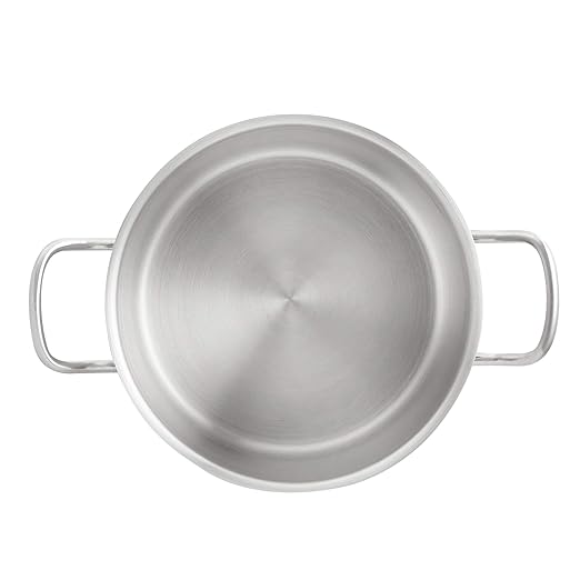 Amazon Basics 12 quarts Stainless Steel Aluminum-Clad Stock Pot with Cover