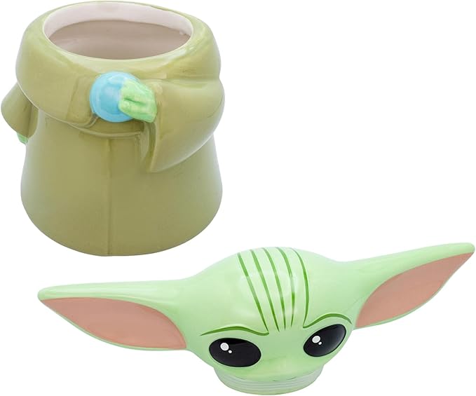 STAR WARS: The Mandalorian Grogu The Child 13-Inch Ceramic Cookie Jar Container With Lid | Kitchen Storage For Snacks