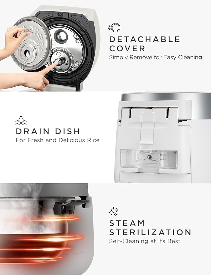 CUCKOO Twin Pressure Rice Cooker 6-Cup Uncooked / 12-Cup Cooked with Induction Heating Technology, 20 Menu Modes with Voice Guide, Versatile Rice Maker Multi-Cooker & Pressure Cooker (CRP-LHTR0609FW)