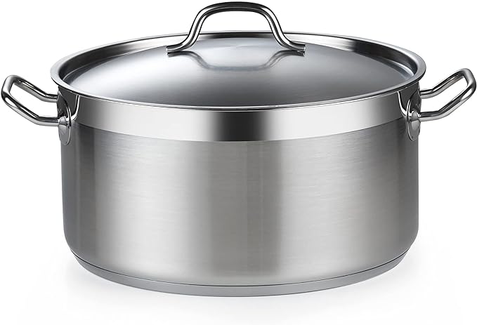 Cooks Standard Dutch Oven Casserole with Lid, 9 Quart Professional Stainless Steel Stockpots, Silver