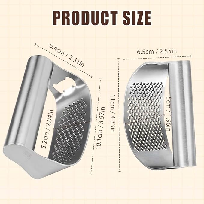 Stainless Steel Garlic Press, 2026 Upgrade Garlic Press Rocker Heavy Duty Stainless Steel Garlic Mincer, Heavy Garlic Chopper with Peeler And Cleaning Brush (No Corkscrew)