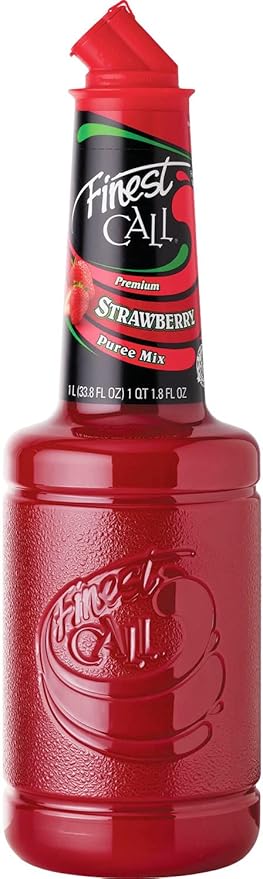 Finest Call Premium Strawberry Puree Drink Mix, 1 Liter Bottle (33.8 Fl Oz)
