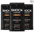 Shock Coffee Whole Bean, The Strongest Caffeinated All-Natural Coffee, Up to 50% more Caffeine. 3 LB